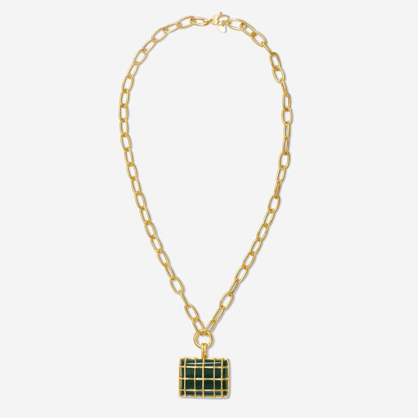 Goshwara G-One 18K Yellow Gold Large Emerald Cage Pendant Necklace JP0108-EM-Y-01 - THE SOLIST