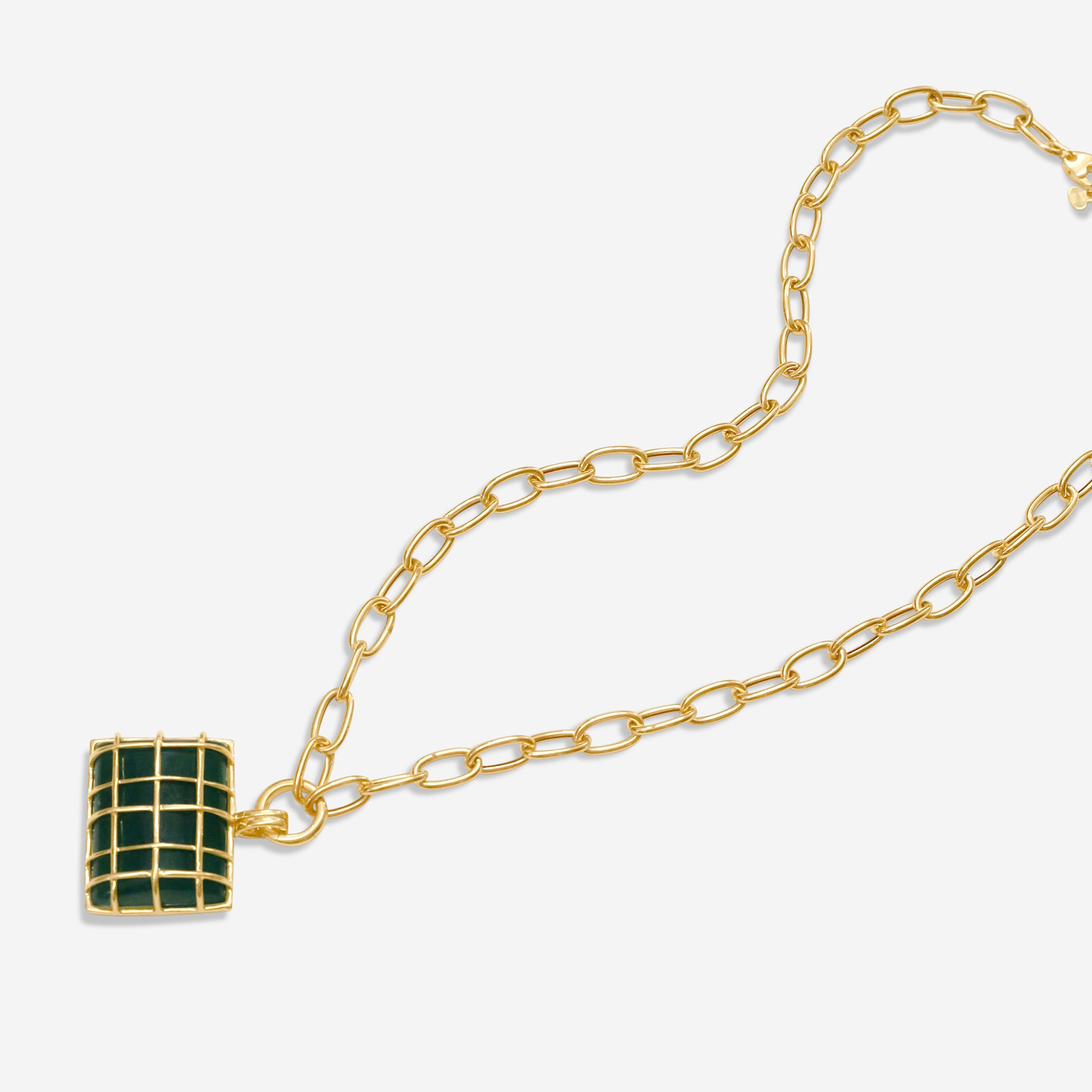 Goshwara G-One 18K Yellow Gold Large Emerald Cage Pendant Necklace JP0108-EM-Y-01 - THE SOLIST