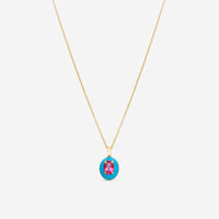 Goshwara Queen 18K Yellow Gold Oval Rubellite Enamel Pendant JP0141-RB-ENTQ-Y