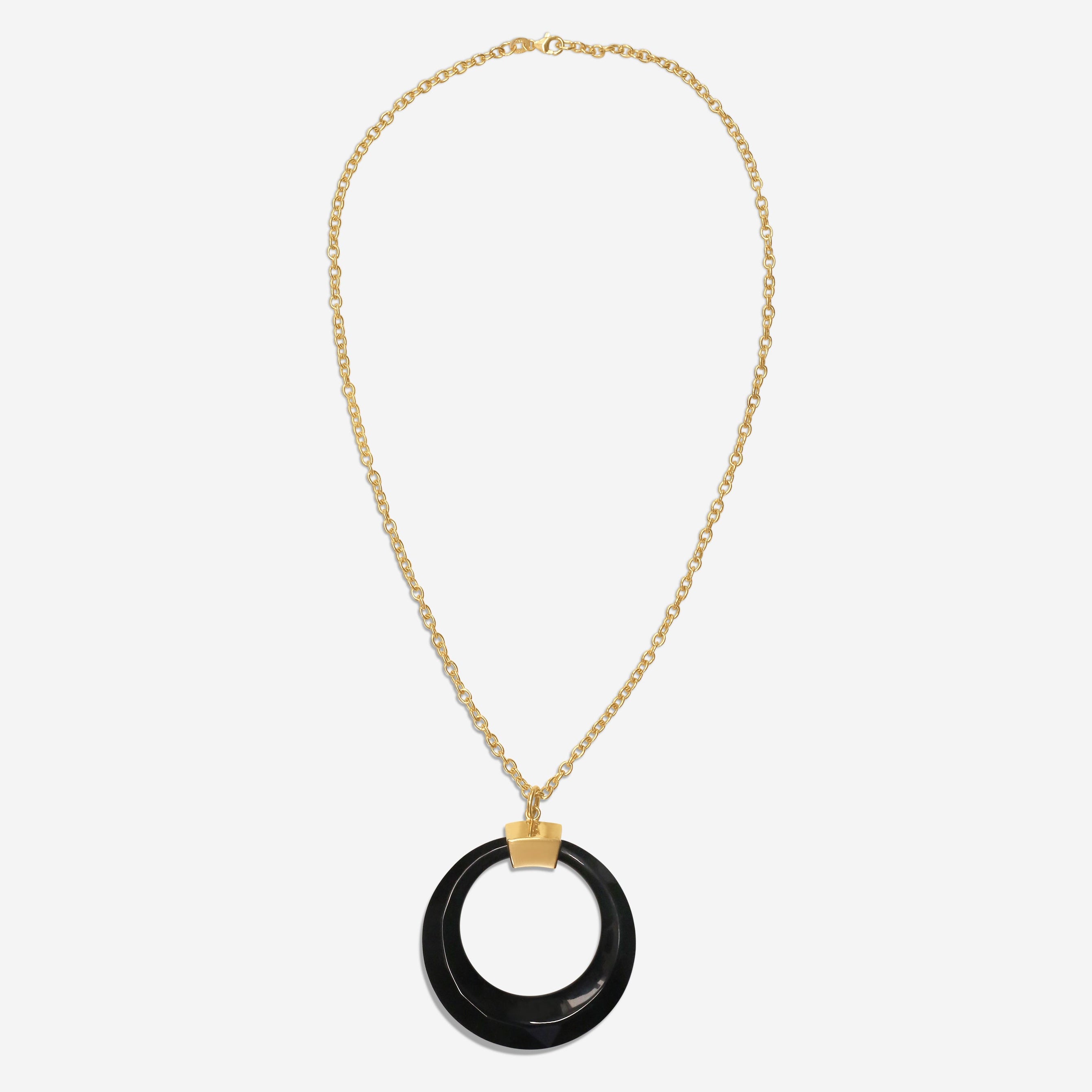 Goshwara 18K Yellow Gold Long Onyx Pendant Necklace JP0229-LG-OXY - THE SOLIST