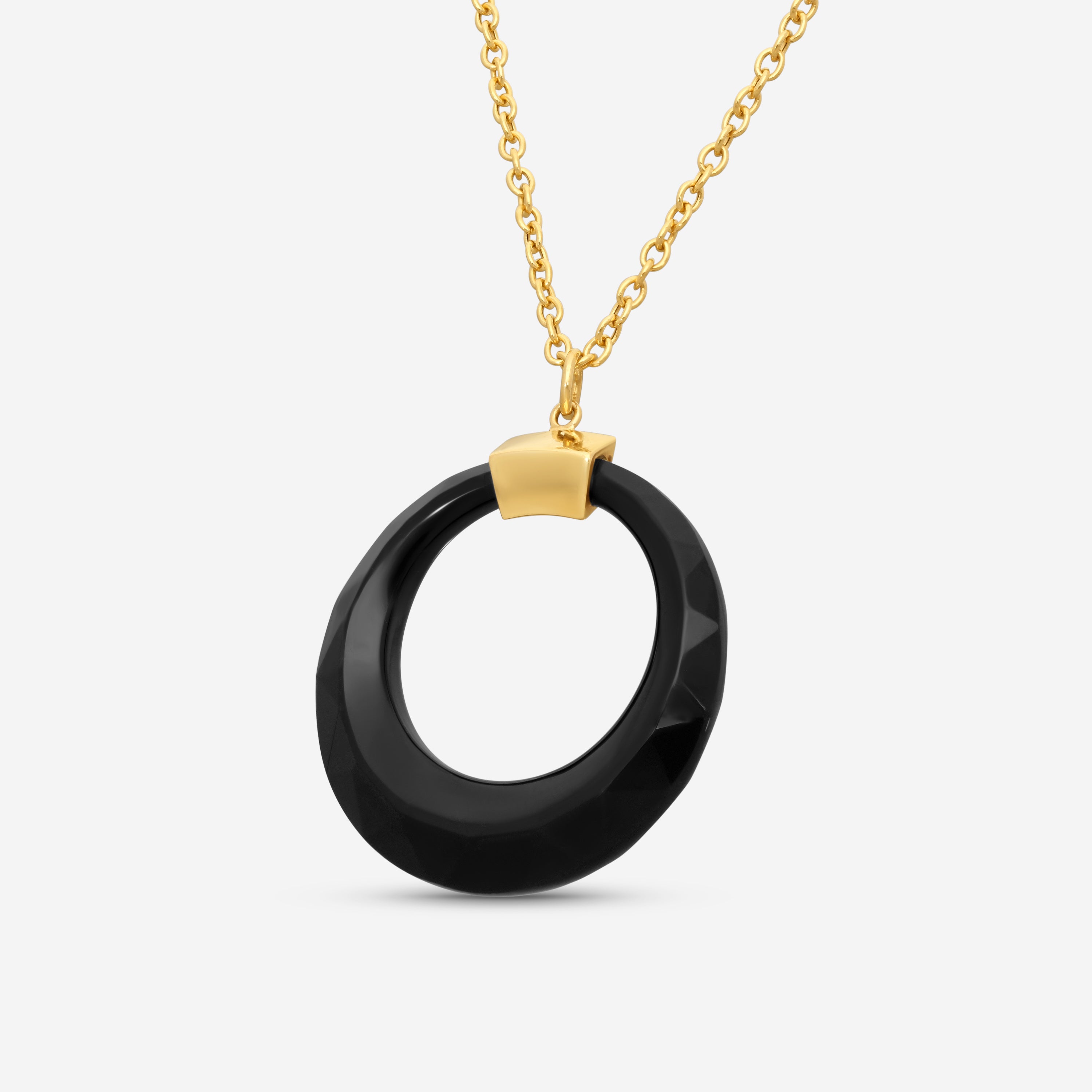 Goshwara 18K Yellow Gold Long Onyx Pendant Necklace JP0229-LG-OXY - THE SOLIST