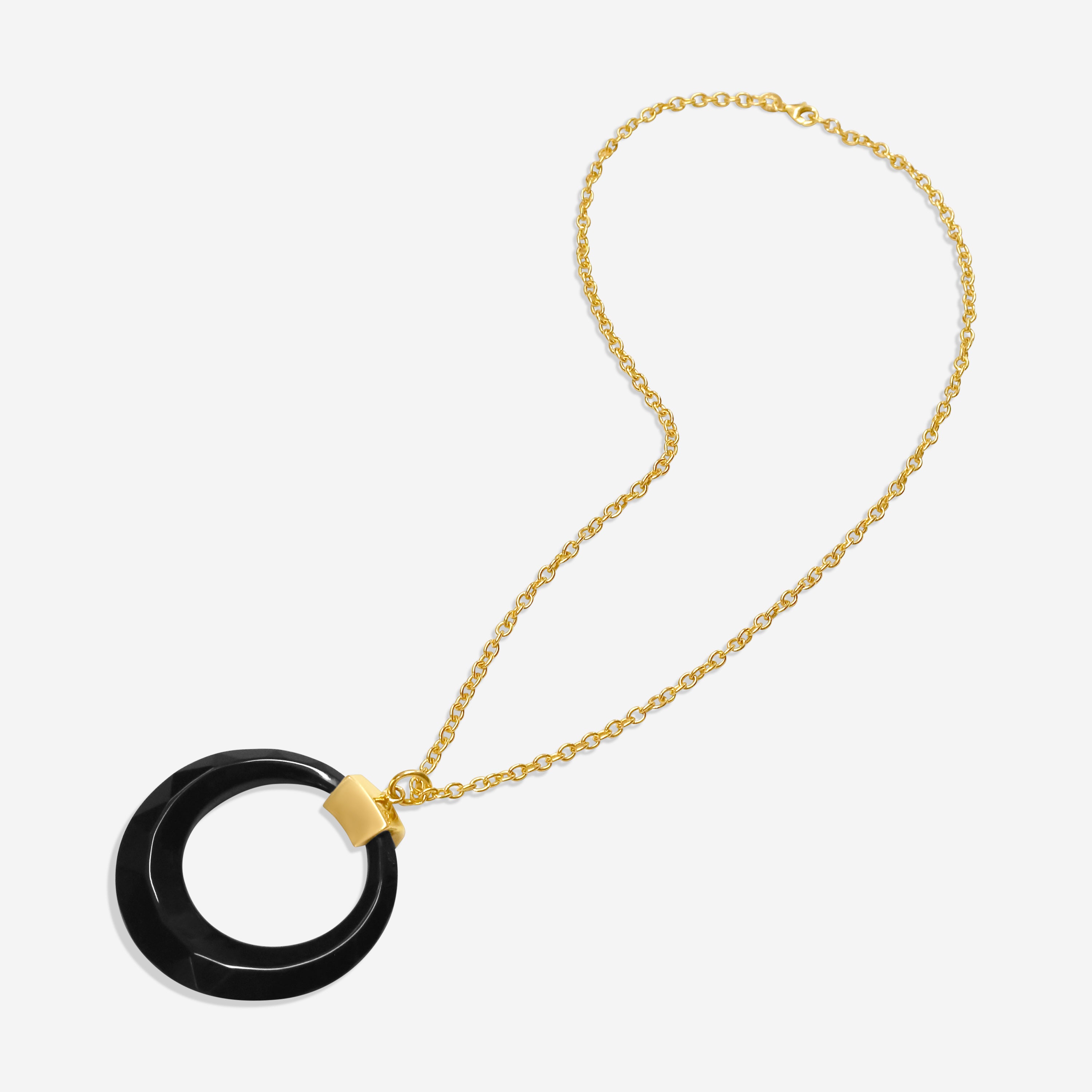 Goshwara 18K Yellow Gold Long Onyx Pendant Necklace JP0229-LG-OXY - THE SOLIST