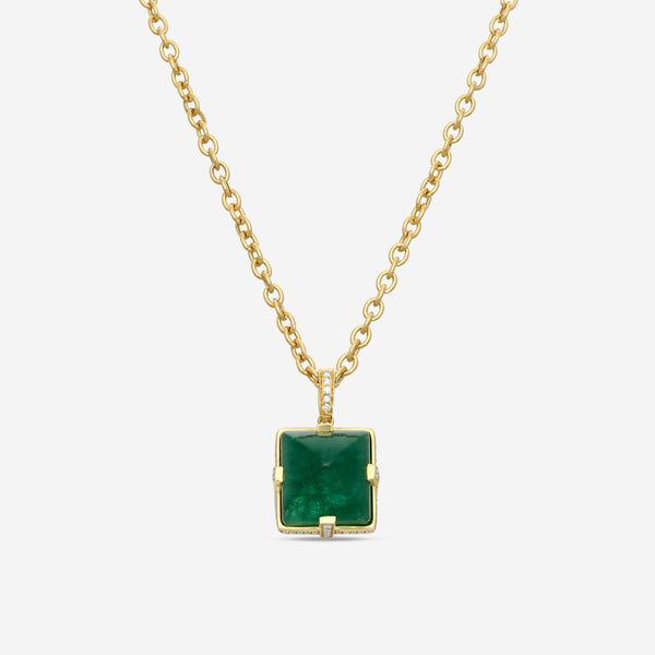 Goshwara G-One 18K Yellow Gold Emerald Pendant Necklace JP0325-EMY