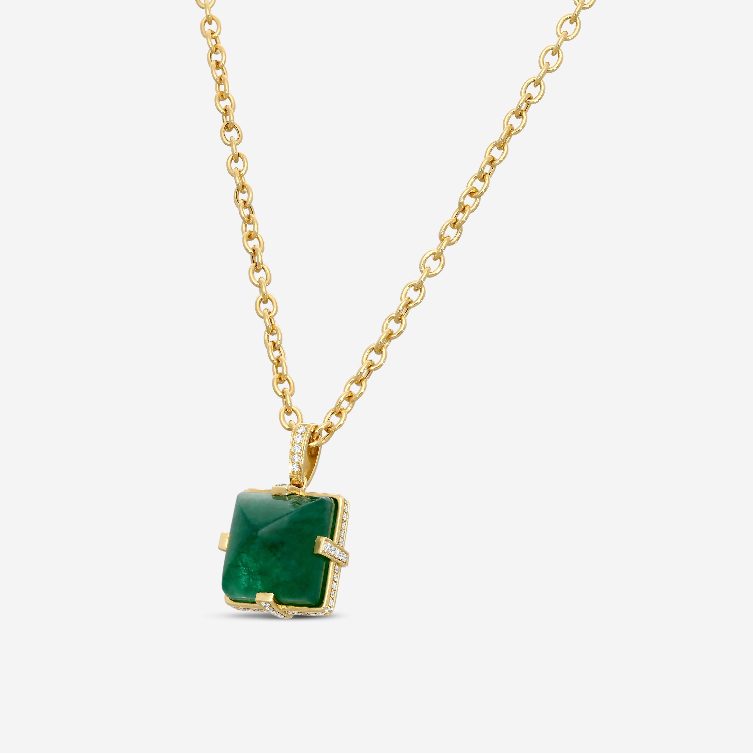 Goshwara G-One 18K Yellow Gold Emerald Pendant Necklace JP0325-EMY