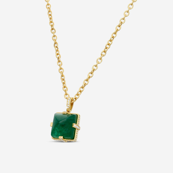 Goshwara G-One 18K Yellow Gold Emerald Pendant Necklace JP0325-EMY