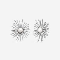 Assael Julie Parker 18K White Gold Pearl & Diamond Clip-On Earrings JPE0001