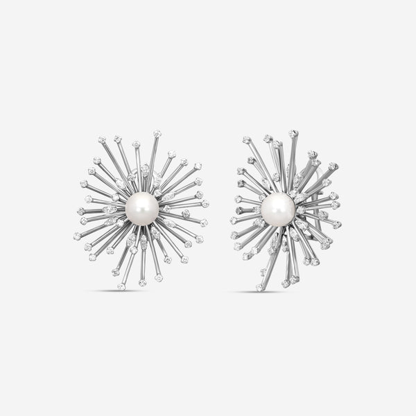 Assael Julie Parker 18K White Gold Pearl & Diamond Clip-On Earrings JPE0001