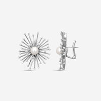 Assael Julie Parker 18K White Gold Pearl & Diamond Clip-On Earrings JPE0001