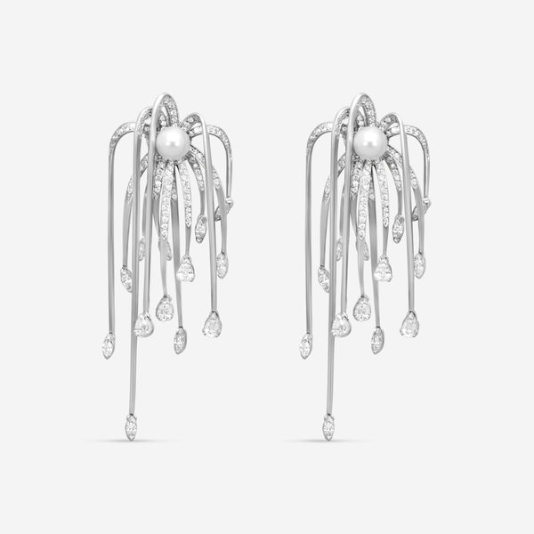 Assael Julie Parker 18K White Gold Akoya Cultured Pearl & Diamond Earrings JPE00
