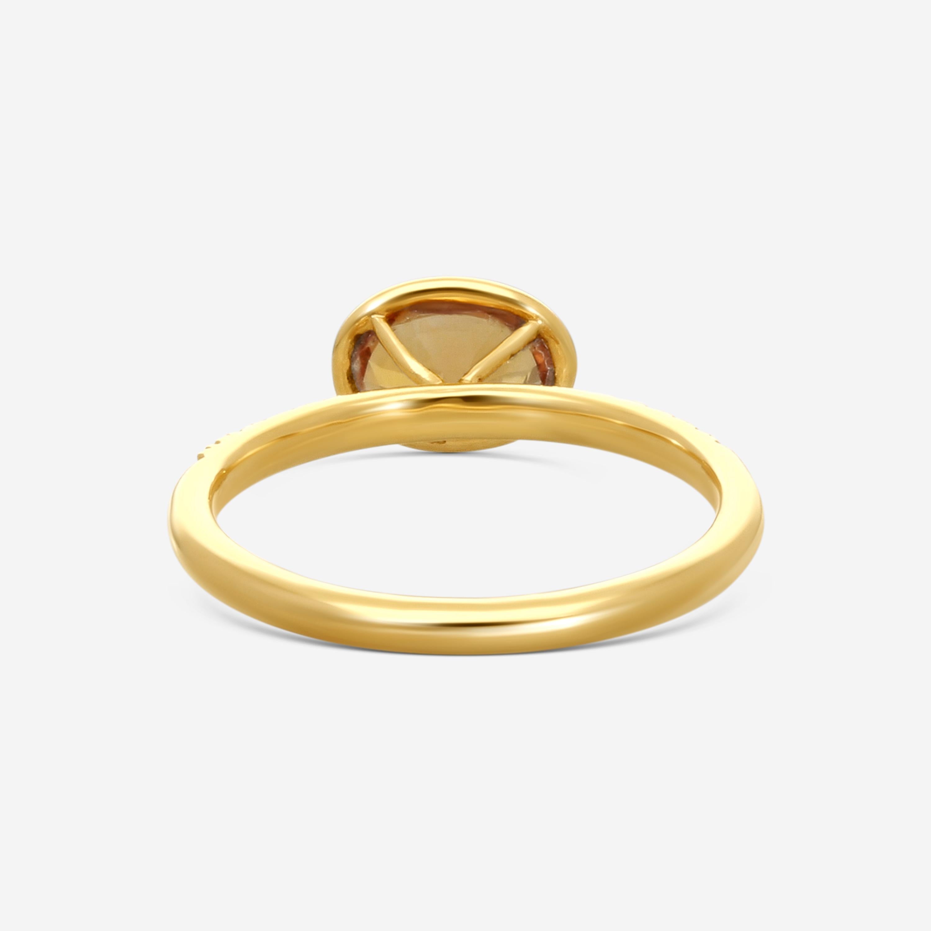 Goshwara Gossip 18K Yellow Gold Diamond and Oval Citrine Ring Sz. 6 JR0069-CT-D
