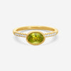 Goshwara Gossip 18K Yellow Gold Diamond and Oval Peridot Ring Sz. 6 JR0069-PE-D