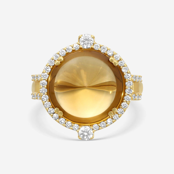 Goshwara Rock N Roll 18K Yellow Gold Citrine & Diamond Ring Sz. 6.5 JR0137-CT-Y