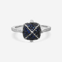 Goshwara Sugarloaf 18K White Gold Diamond and Sapphire Ring Sz. 6 JR0153-SA-W