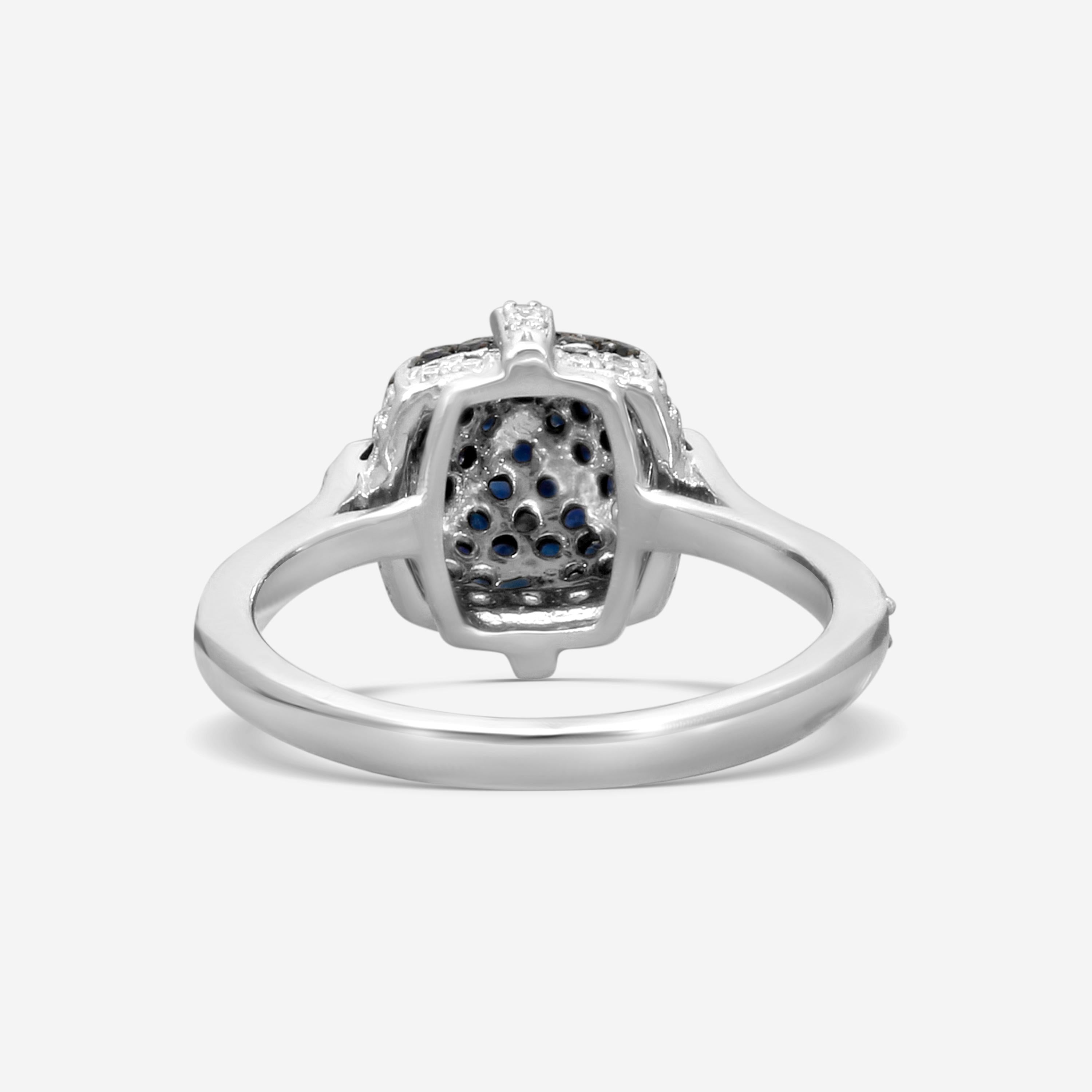 Goshwara Sugarloaf 18K White Gold Diamond and Sapphire Ring Sz. 6 JR0153-SA-W