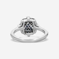 Goshwara Sugarloaf 18K White Gold Diamond and Sapphire Ring Sz. 6 JR0153-SA-W