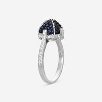 Goshwara Sugarloaf 18K White Gold Diamond and Sapphire Ring Sz. 6 JR0153-SA-W