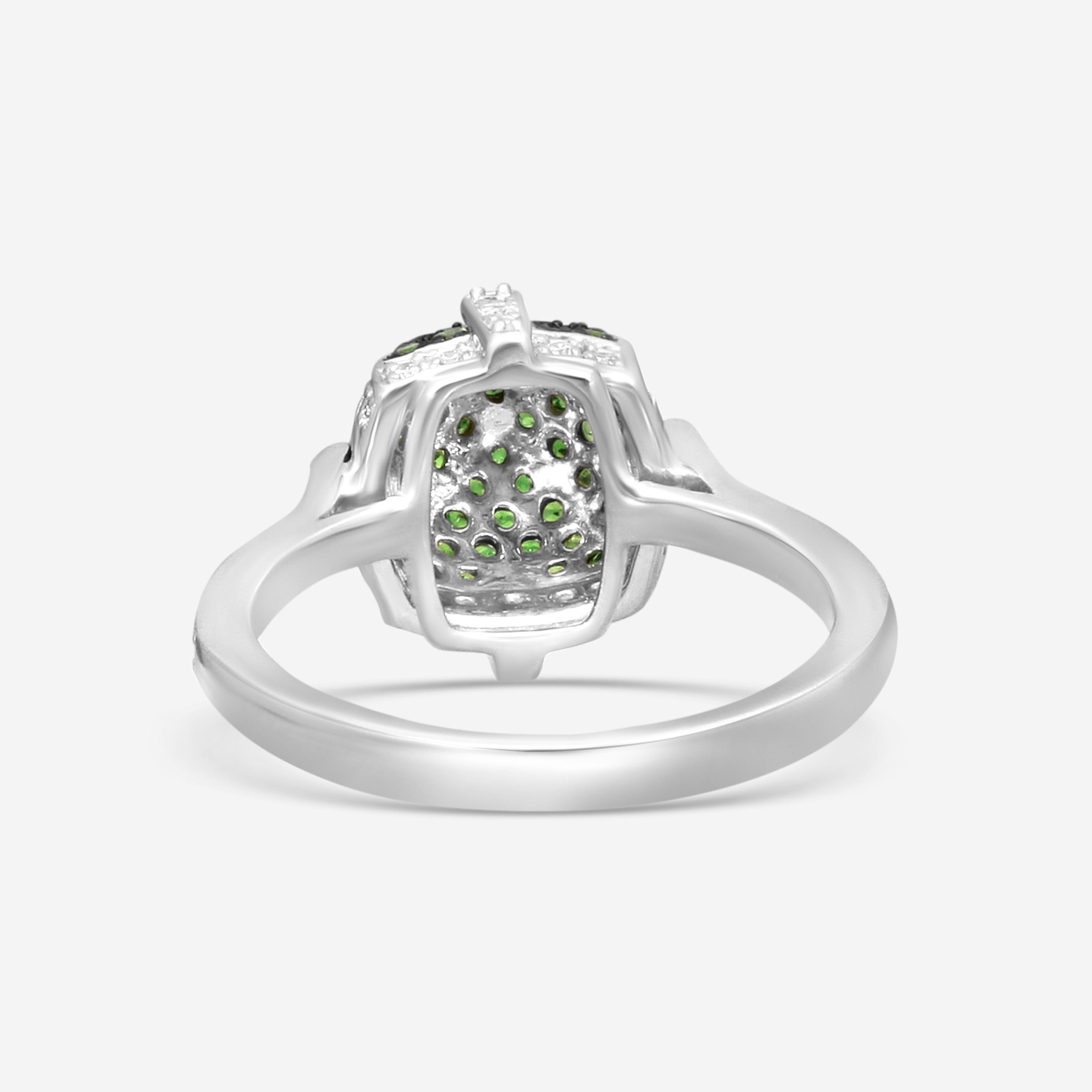 Goshwara Sugarloaf 18K White Gold Diamond and Tsavorite Ring Sz. 6 JR0153-TSAV-W