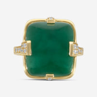 Goshwara G-One 18K Yellow Gold Emerald & Diamond Ring Sz. 7.5 JR0181-EMY
