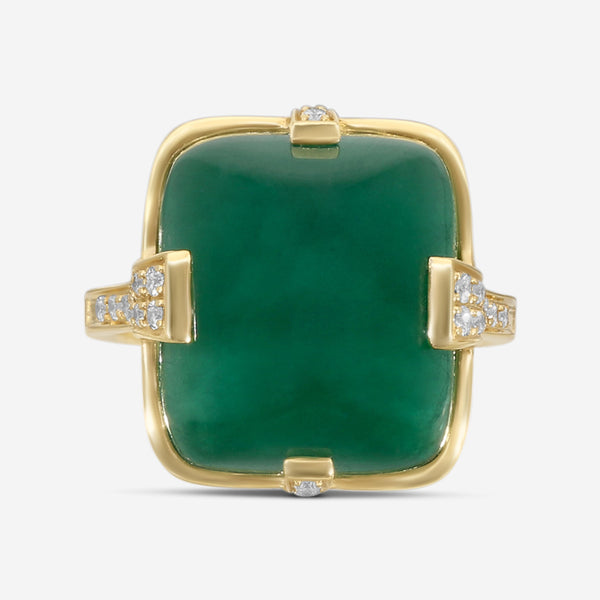 Goshwara G-One 18K Yellow Gold Emerald & Diamond Ring Sz. 7.5 JR0181-EMY