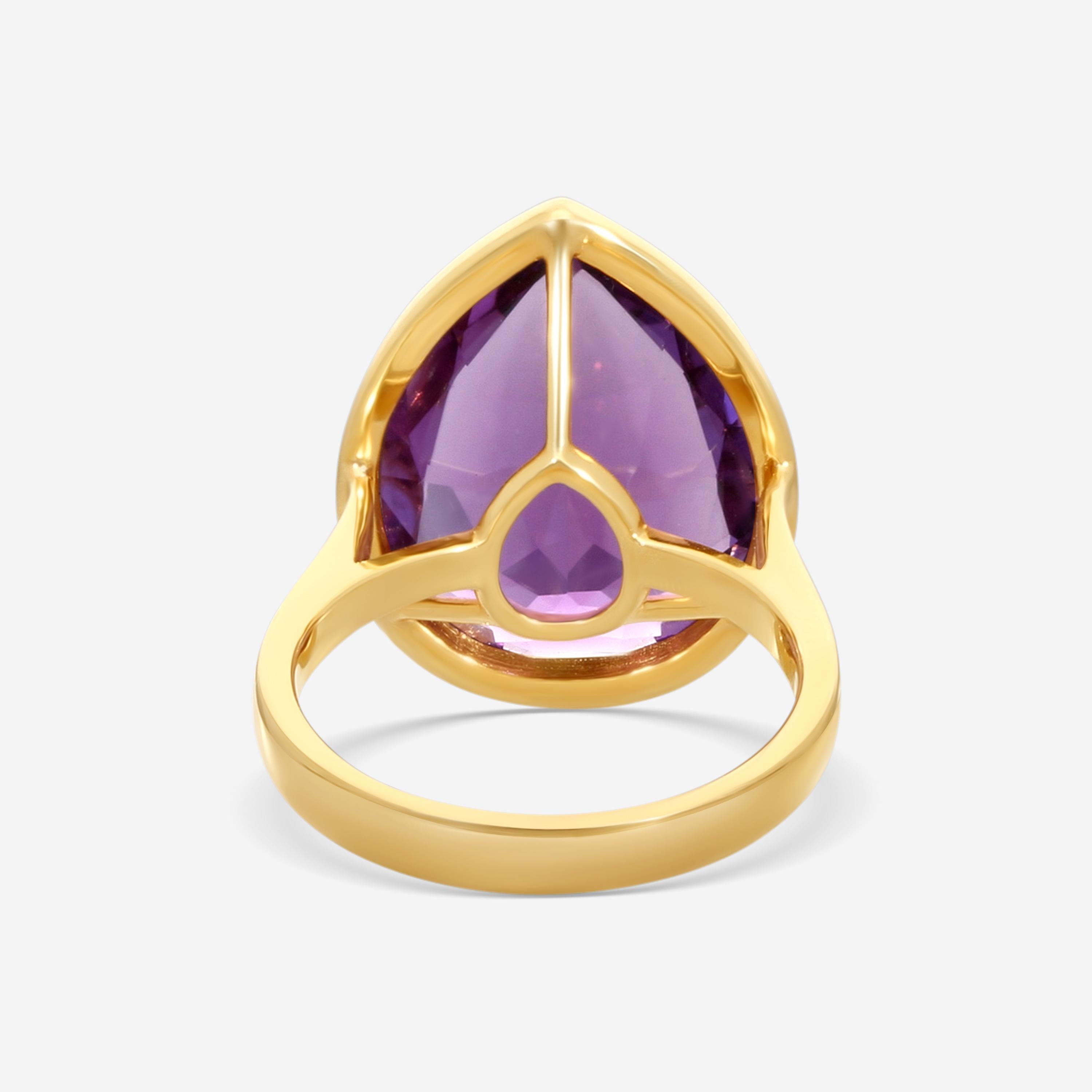 Goshwara G-One 18K Yellow Gold Amethyst Ring Sz. 7 JR0335-AMY
