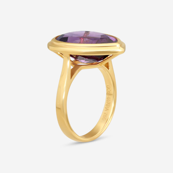 Goshwara G-One 18K Yellow Gold Amethyst Ring Sz. 7 JR0335-AMY