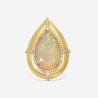 Goshwara G-One 18K Yellow Gold Opal & Diamond Ring Sz. 6.5 JR0422-OPY