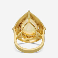 Goshwara G-One 18K Yellow Gold Opal & Diamond Ring Sz. 6.5 JR0422-OPY