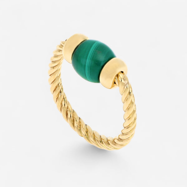 TAVANTI - 18KT Yellow Gold, Malachite, Emeralds Ring (Â Malachite)-JS-20-0229 MA Y - 59

Ring size 6. - THE SOLIST