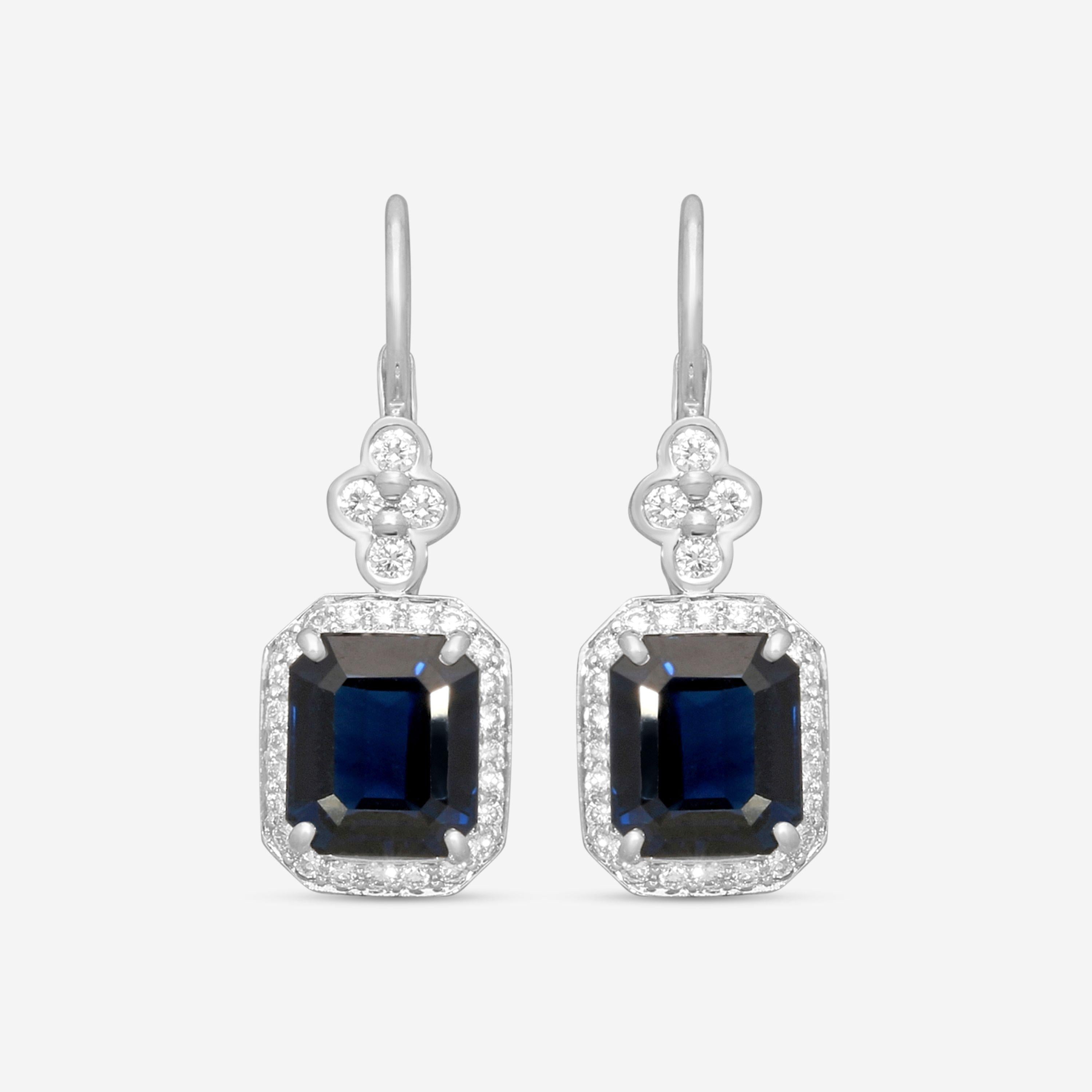 Suna Platinum Sapphire & Diamond Drop Earrings E2462SP-LB