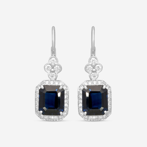 Suna Platinum Sapphire & Diamond Drop Earrings E2462SP-LB
