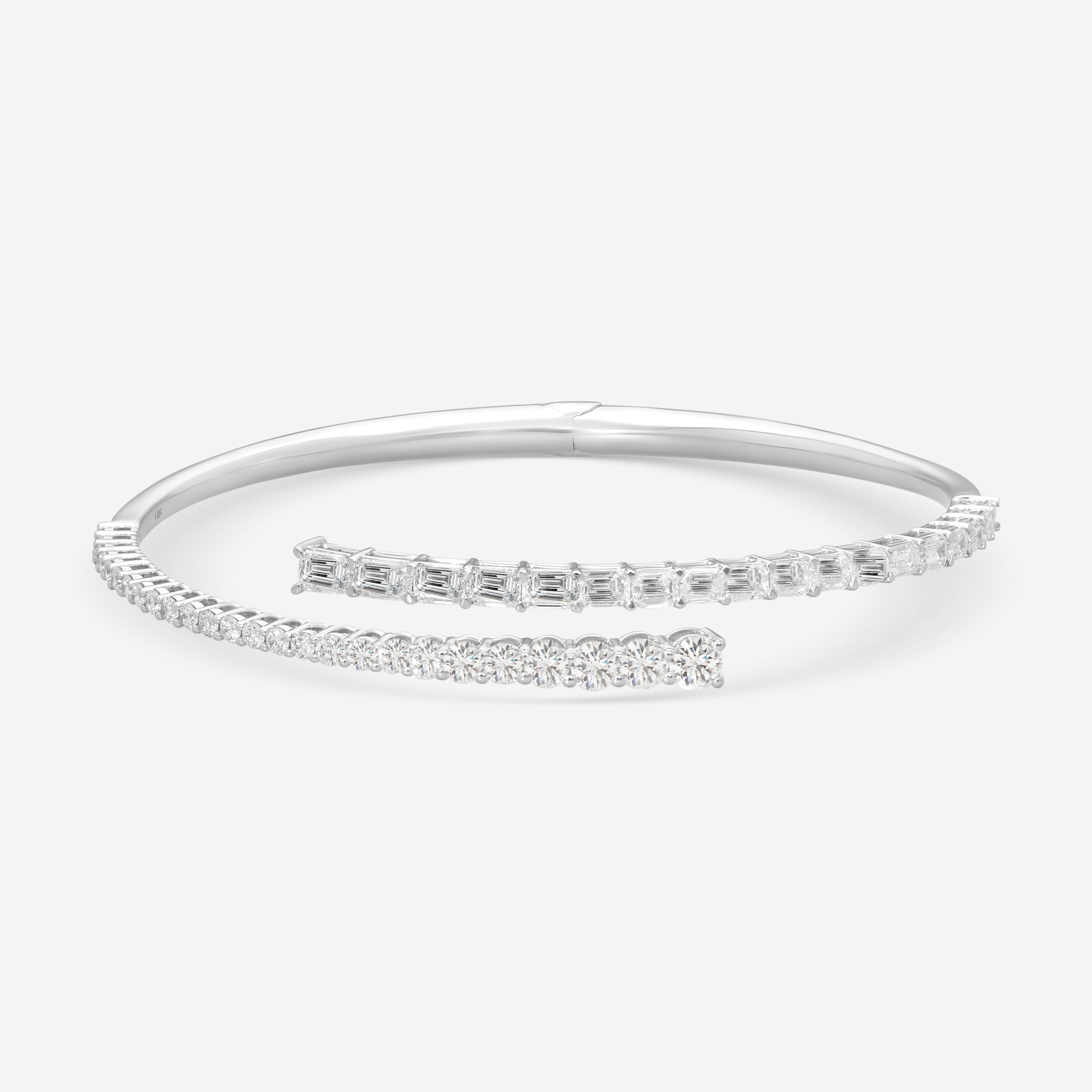 Ina Mar 14K White Gold Round & Emerald Cut Diamond Wrap Bracelet KC401878YQ-G