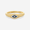 Sydney Evan Tiny Enamel Groovy Eye 14K Yellow Gold Diamond Signet Ring Sz. 4.5 KE1469NAWH-Y4.5 - THE SOLIST