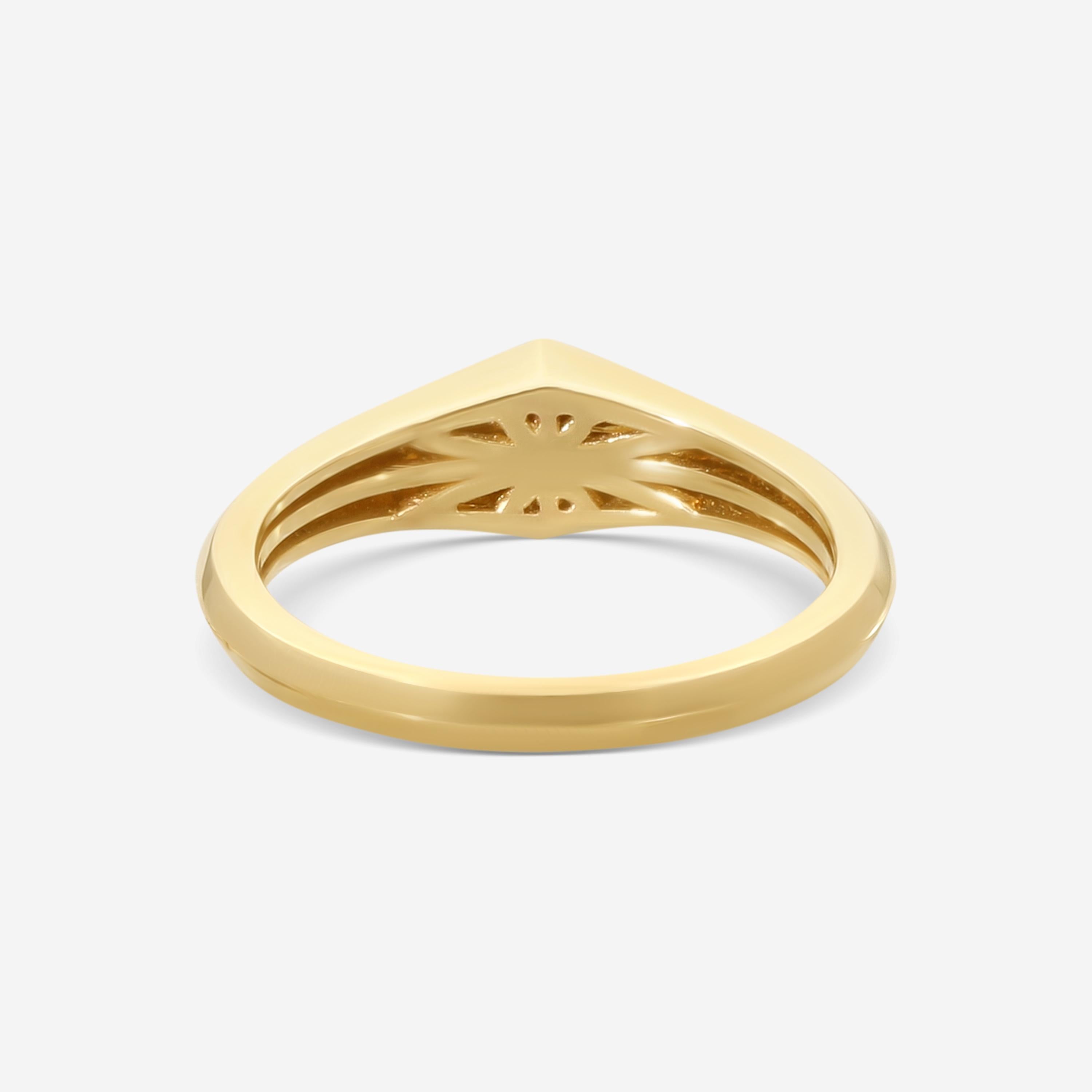 Sydney Evan Tiny Enamel Groovy Eye 14K Yellow Gold Diamond Signet Ring Sz. 4.5 KE1469NAWH-Y4.5 - THE SOLIST