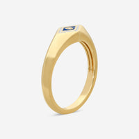 Sydney Evan Tiny Enamel Groovy Eye 14K Yellow Gold Diamond Signet Ring Sz. 4.5 KE1469NAWH-Y4.5 - THE SOLIST