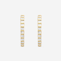 Ina Mar 14K Yellow Gold Inside-Out Baquette Cut Diamond Hoop Earrings KE303375YQ-G