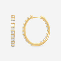Ina Mar 14K Yellow Gold Inside-Out Baquette Cut Diamond Hoop Earrings KE303375YQ-G