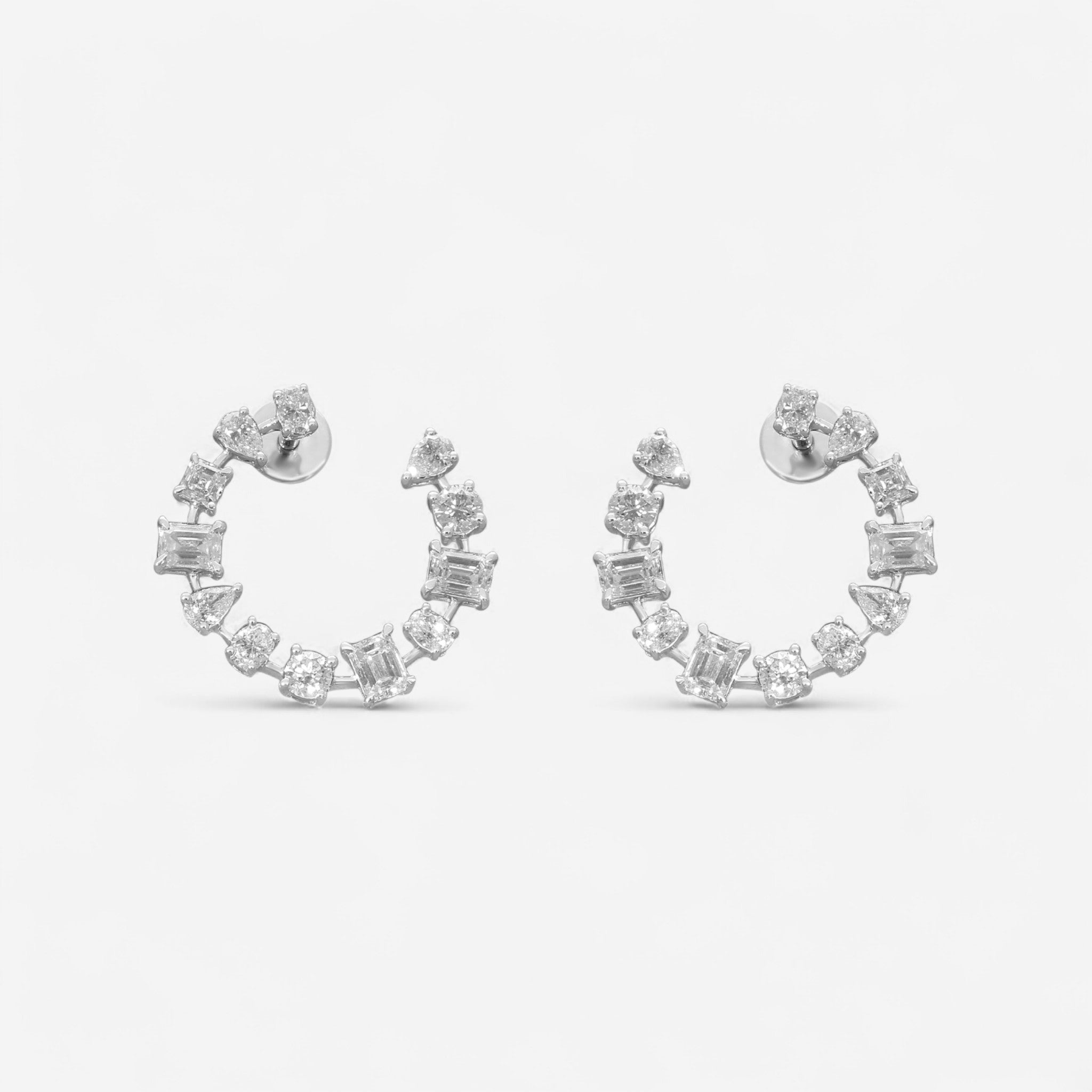Ina Mar 14K White Gold Diamond Hoop Earrings KE607805Q-G