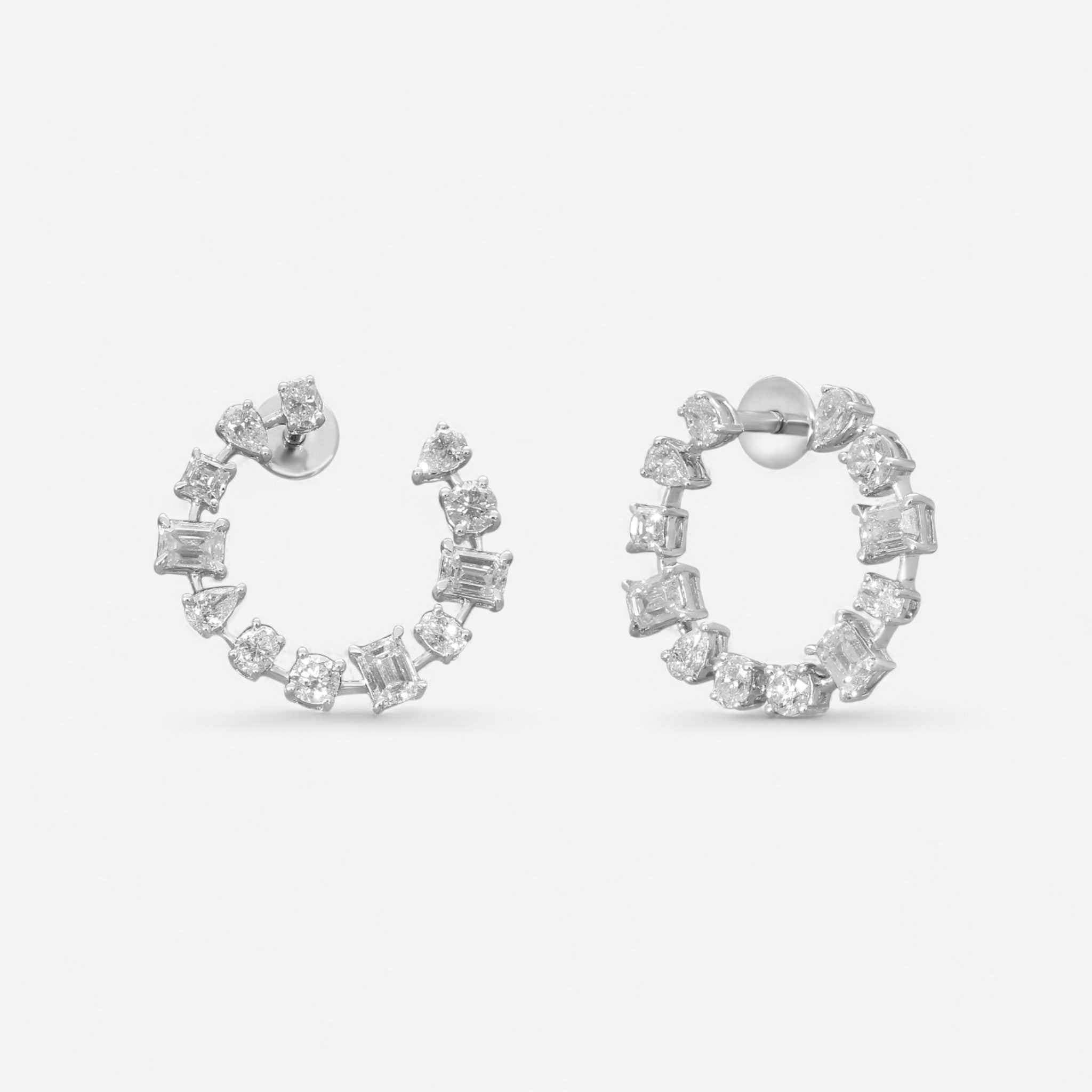 Ina Mar 14K White Gold Diamond Hoop Earrings KE607805Q-G