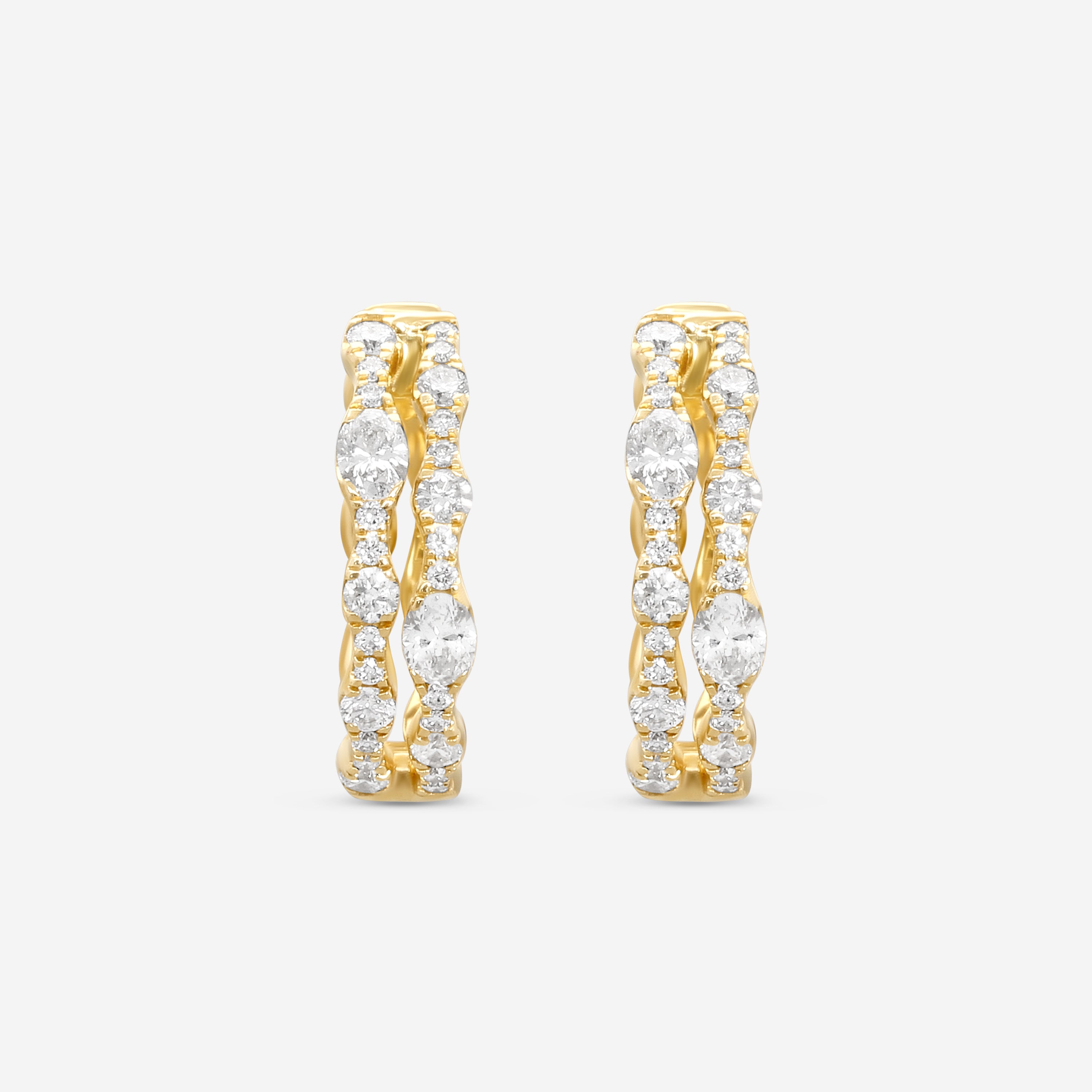 Ina Mar 14K Yellow Gold Oval & Round Cut Diamond Hoop Earrings KE611743YQ-G