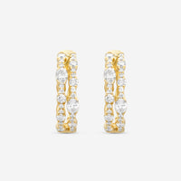 Ina Mar 14K Yellow Gold Oval & Round Cut Diamond Hoop Earrings KE611743YQ-G