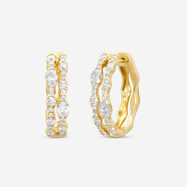 Ina Mar 14K Yellow Gold Oval & Round Cut Diamond Hoop Earrings KE611743YQ-G