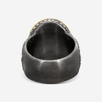 Armenta 18K Yellow Gold & Blackened Sterling Silver Cocktail Ring Sz. 6.5 19931
