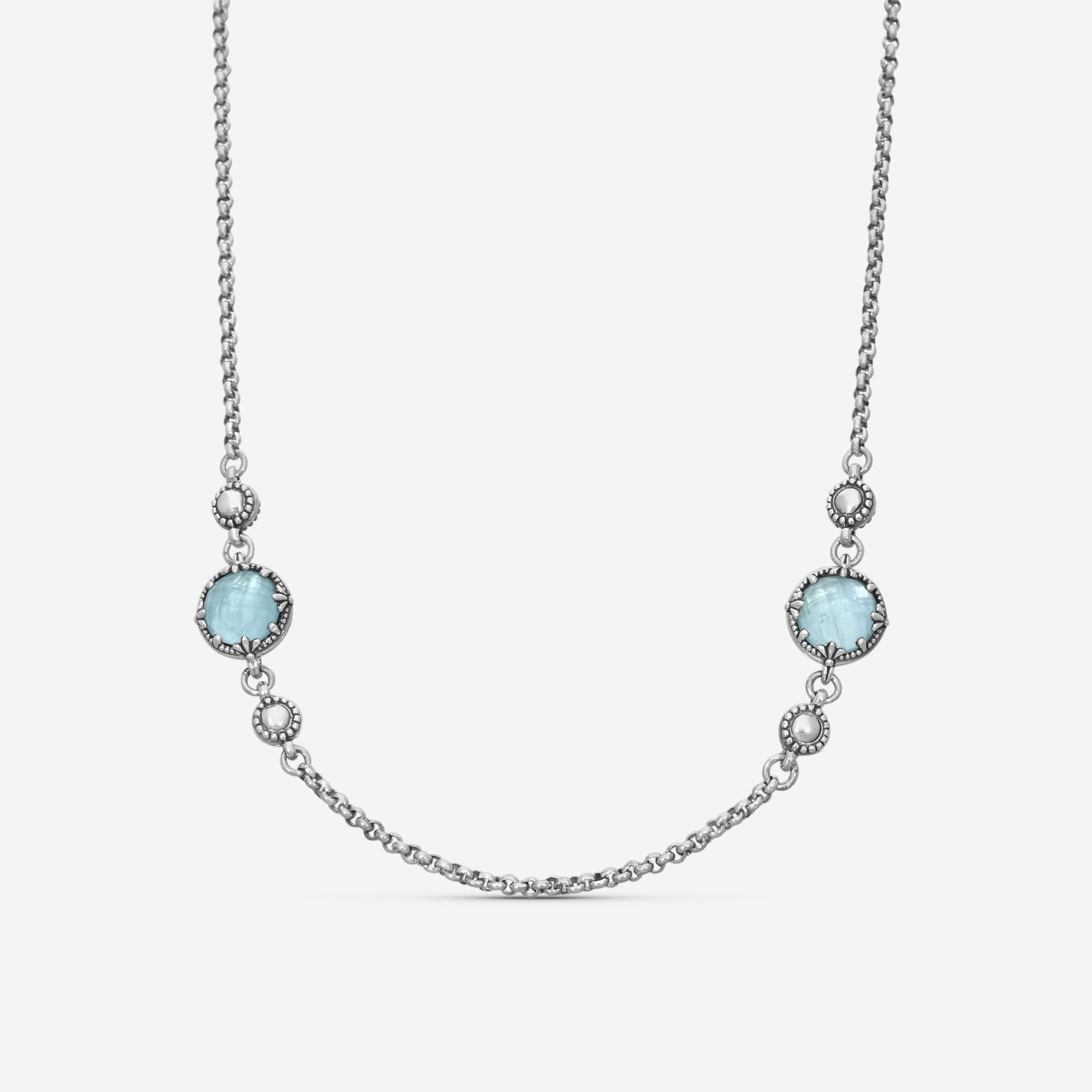 KONSTANTINO – “Gen K 2” Sterling Silver, Aquamarine Triplet Necklace (AT: 8 mm) – KOKJ501-131-655-18 2U

Chain Length: 18.0 in. - THE SOLIST