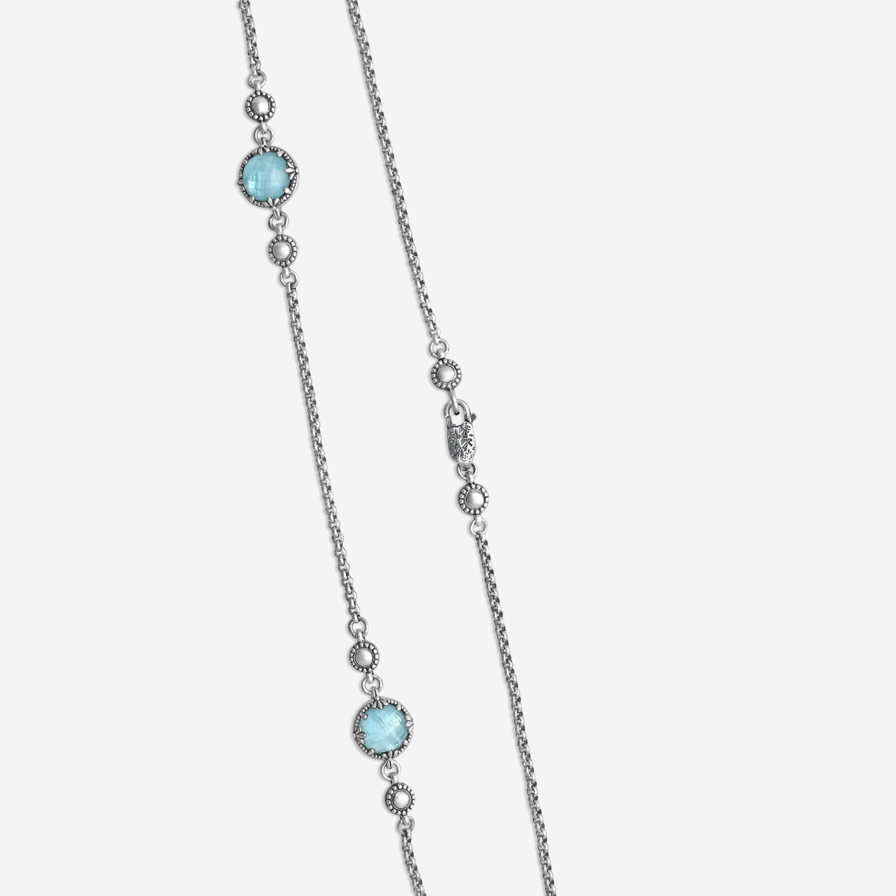 KONSTANTINO ネックレス　ラブラドライト　sjx Konstantino Gen K 2 Sterling Silver Aquamarine Necklace KOKJ501-131-65