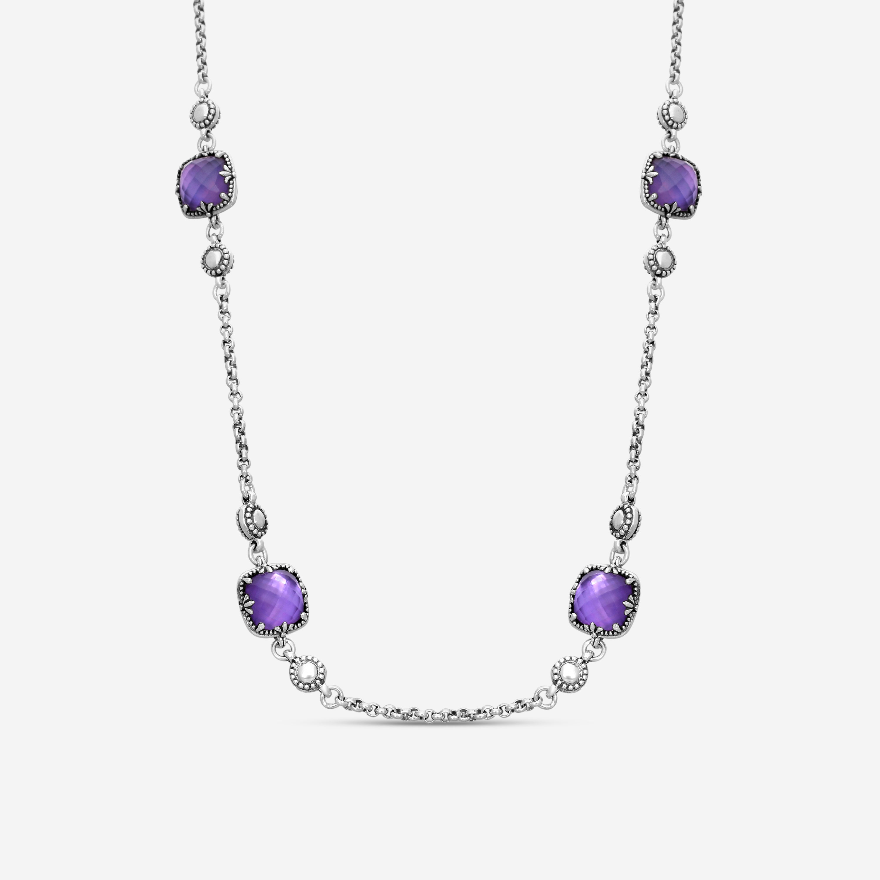 KONSTANTINO – “Gen K 2” Sterling Silver, Amethyst Triplet Necklace (AT: 8 mm) – KOKJ504-131-653-22 4U

Chain Length: 22.0 in. - THE SOLIST