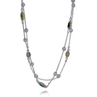 Konstantino Kleos Sterling Silver & 18K Yellow Gold, Multistone Station Necklace KOMK4766-503-36