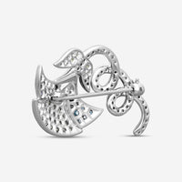 Suna 18K White Gold Multi-Gemstone Flower Pin KP9007SW