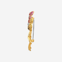Suna 18K Yellow Gold Multi-Gemstone Flower Pin KP9011SW