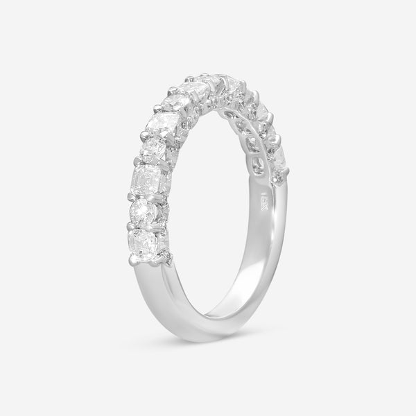 Ina Mar 18K White Gold Radiant & Round Cut Diamond Band Ring Sz. 7 KR105263