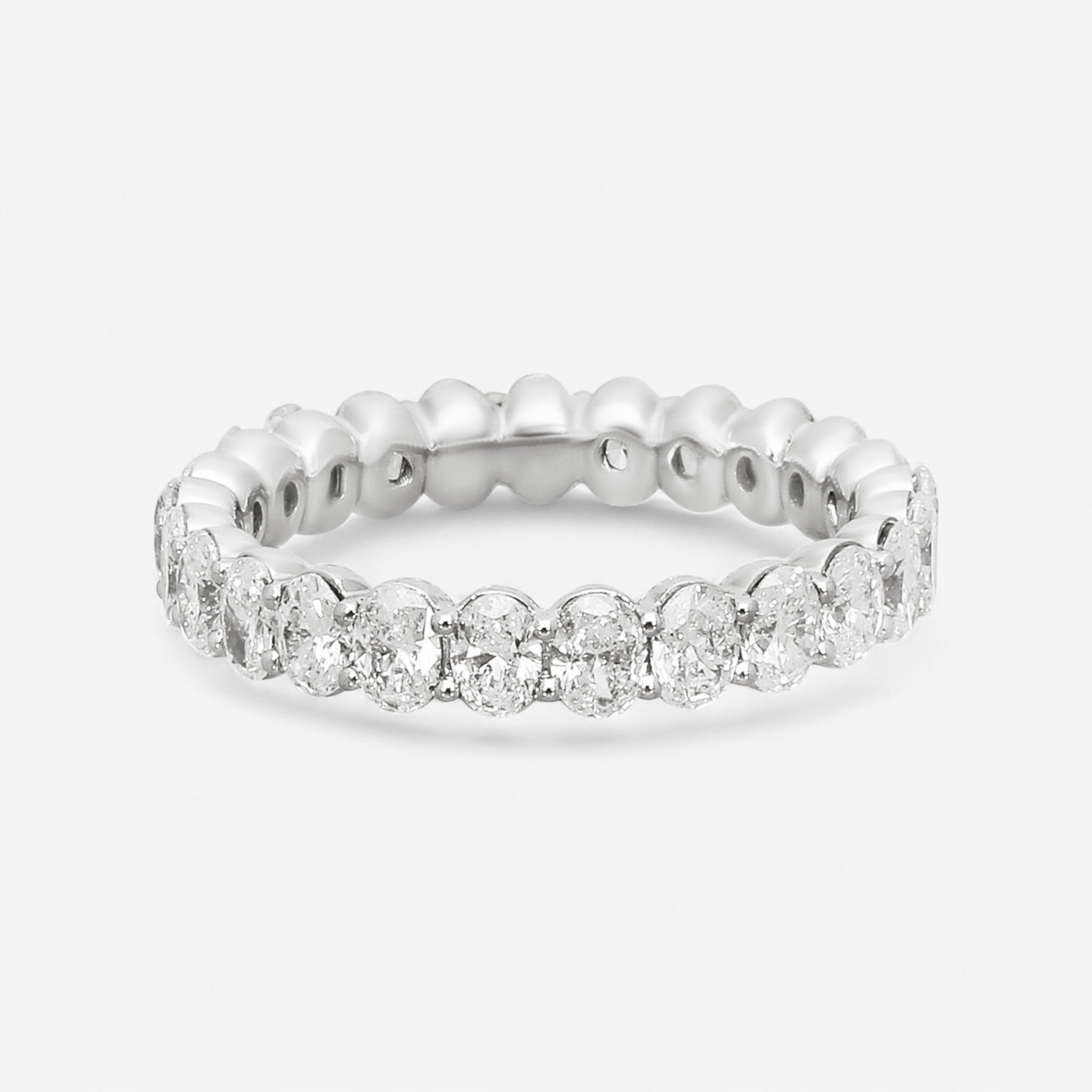Ina Mar 14K White Gold Oval Cut Eternity Diamond Band Ring Sz. 7 KR106226Q-G